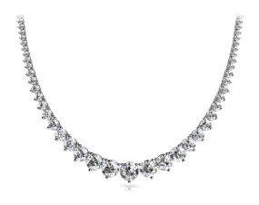 MIST 25 Carat Diamond Rivera Graduated Necklace in Platinum 3 prong set  G Color SI1 Clarity BY MIKE NEKTA