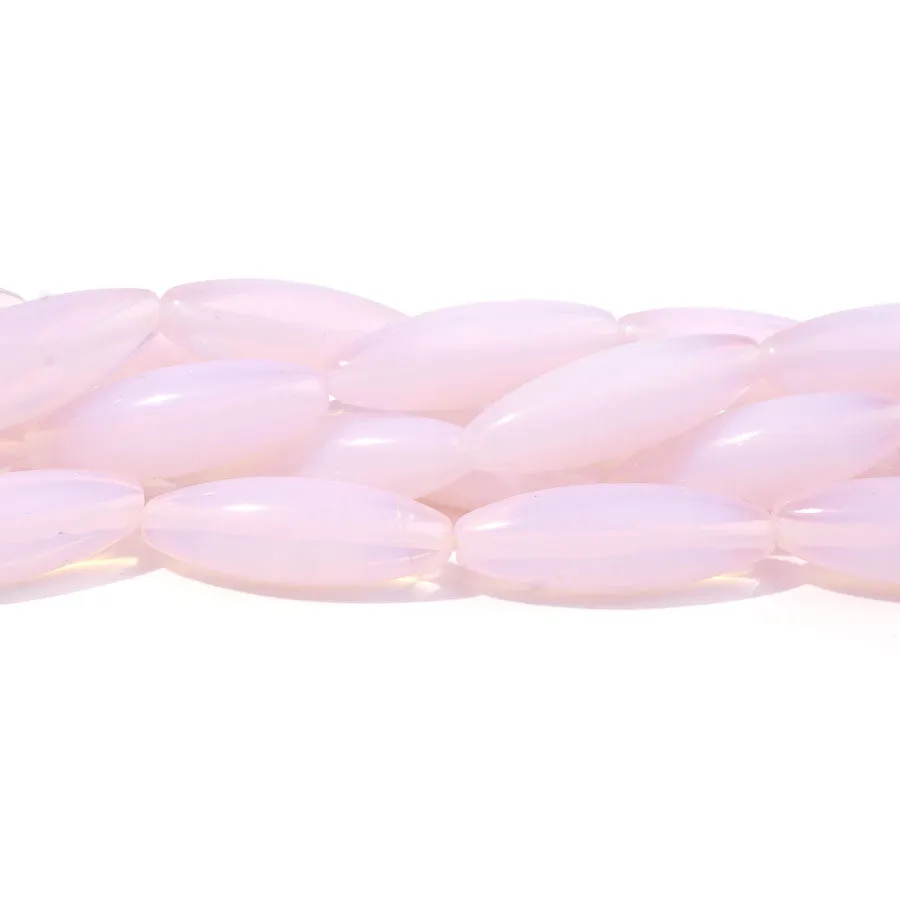 Opalite Pink (Synthetic) 10X30mm Rice - 15-16 inch - CLEARANCE