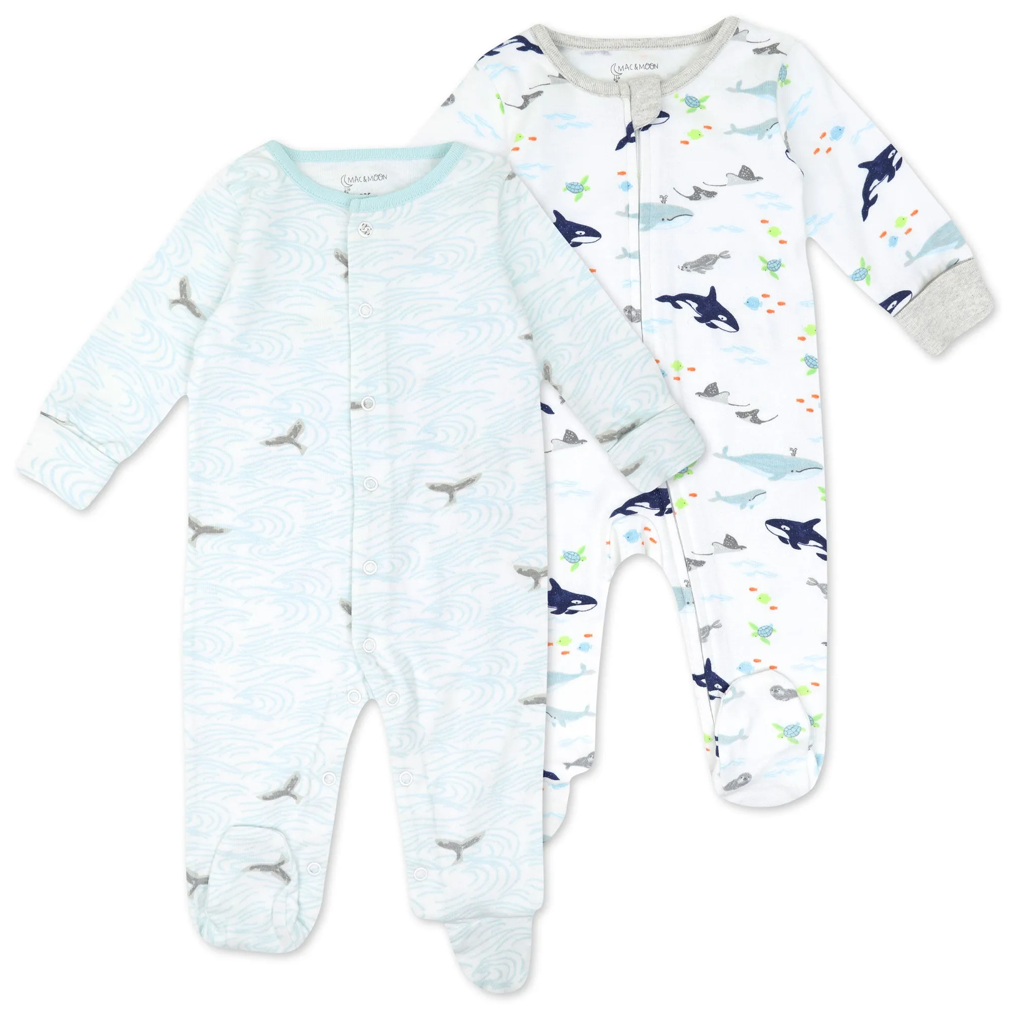 Organic Cotton 2-Pack Sleep & Play in Sweet Sea Life Print