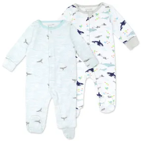 Organic Cotton 2-Pack Sleep & Play in Sweet Sea Life Print