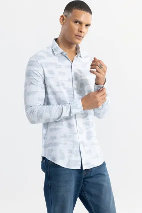 Patchy Print Blue Shirt