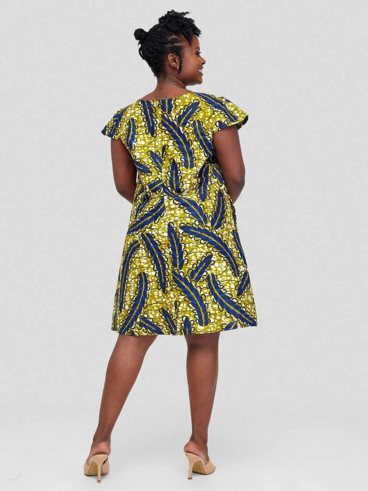 Perfect Treasures Leaf Dress - Blue Print