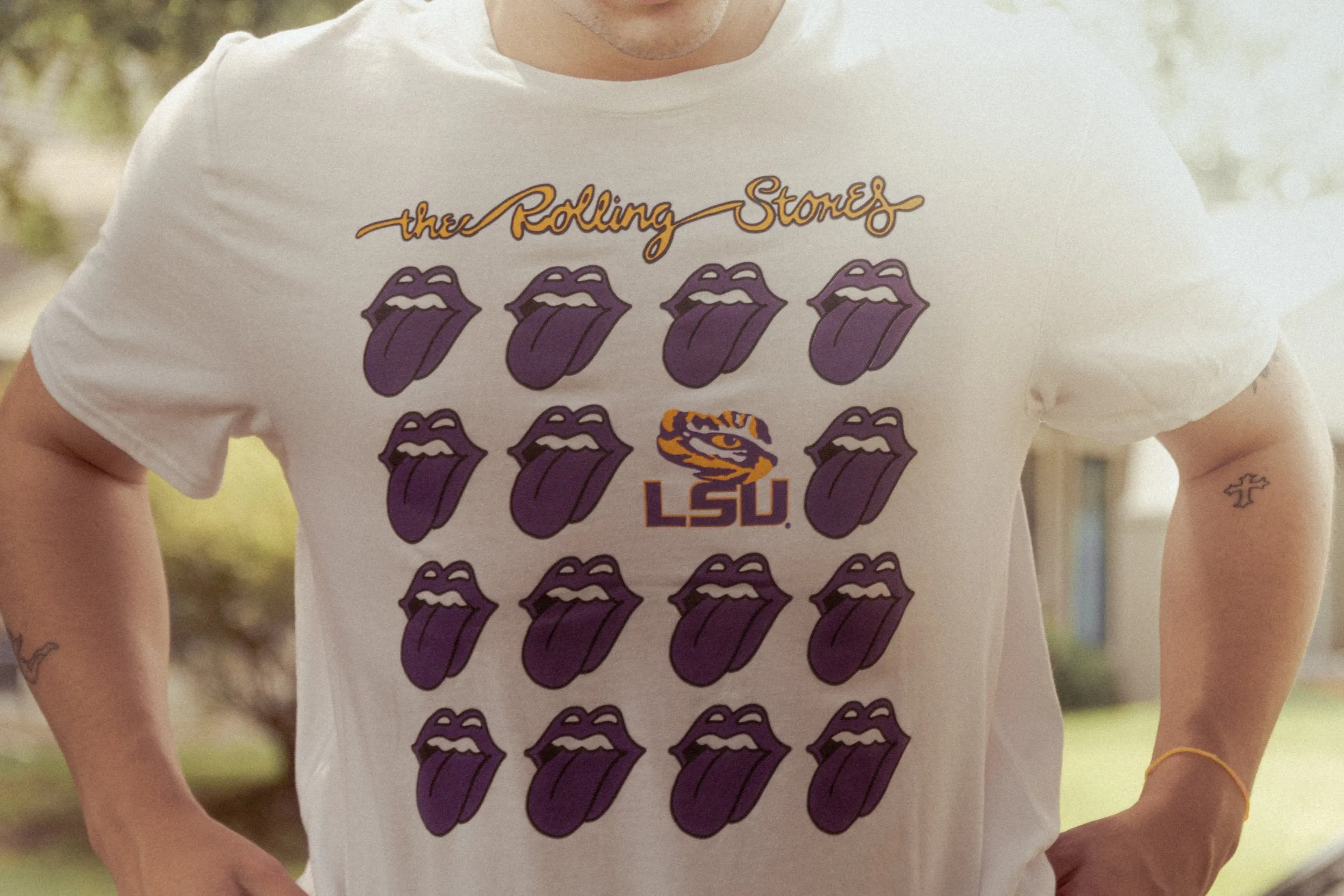 Rolling Stones LSU Multi Lick White Tee