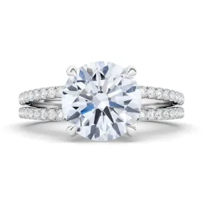 Round Brilliant Cut Split Pave Diamond Ring