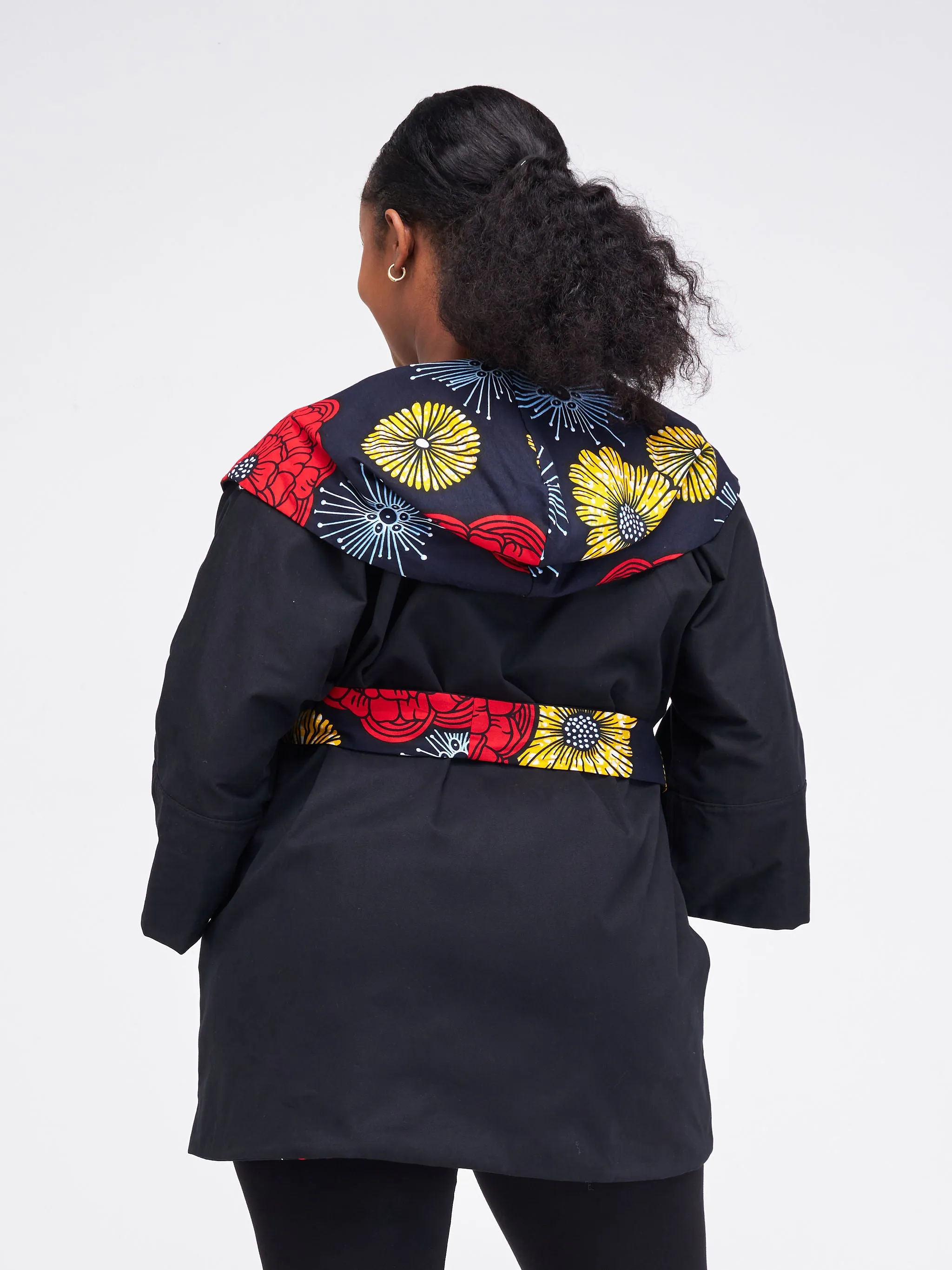 Safari Anga Reversible Hooded Kimono - Black