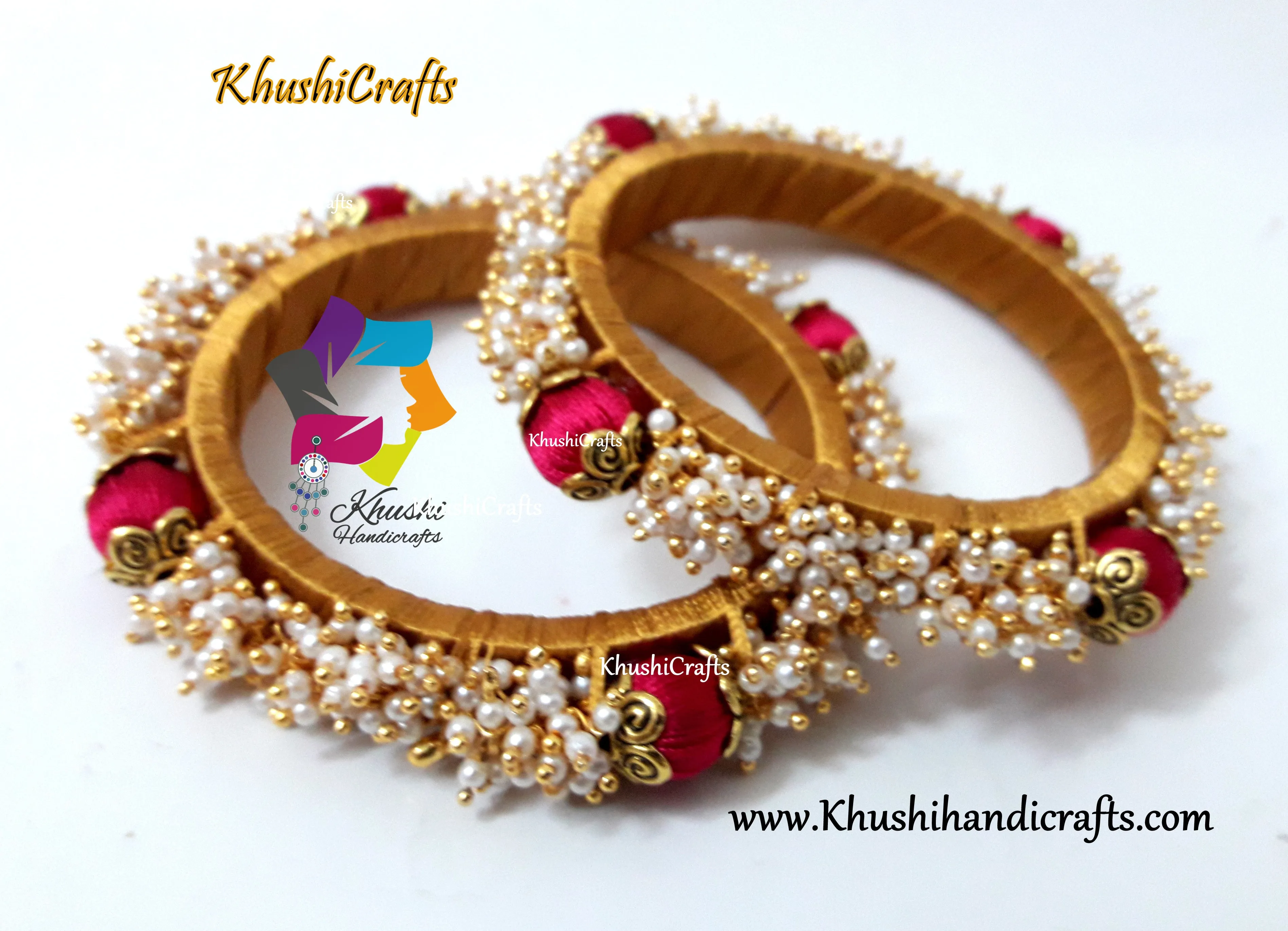 Silk thread Bangles with Loreal work