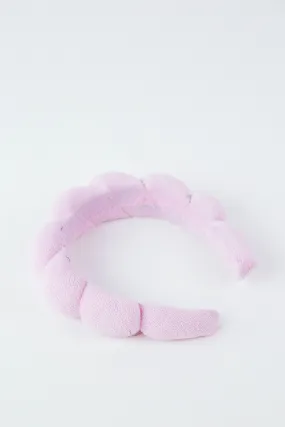 Spa Towel Scalloped Headband, Pink